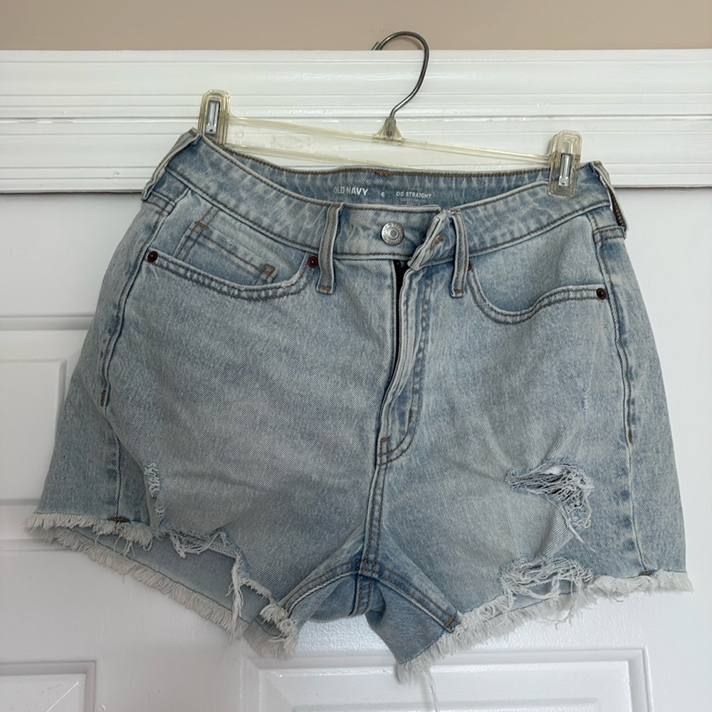 Old Navy Blue Jean Shorts Distressed Casual